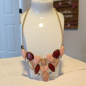 Red and Pink Statement Necklace